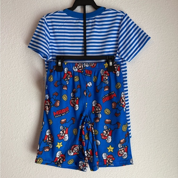 Nintendo Mario Boys Striped Blue Short Sleeve and Shorts Pajama Set size XS-4/5 - Picture 4 of 4